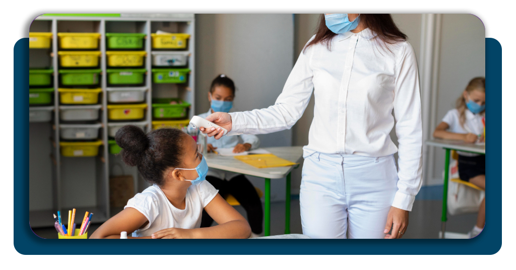 Children returning to school during pandemic times, representing special education support